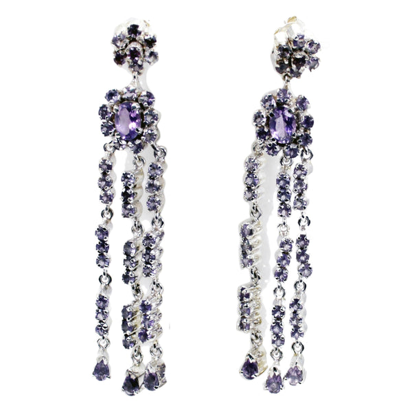 Amethyst-American-Micaela-multiple-Dangle-Purple-Silver-Earring