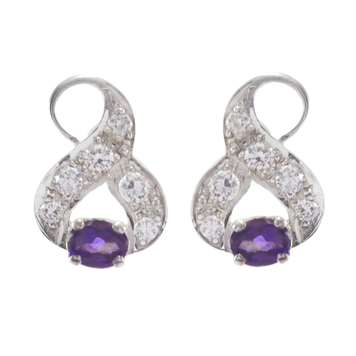 Amethyst-Mexican-Elena-multiple-Stud-Purple-925-Sterling-Silver-Earring Imagen principal del producto