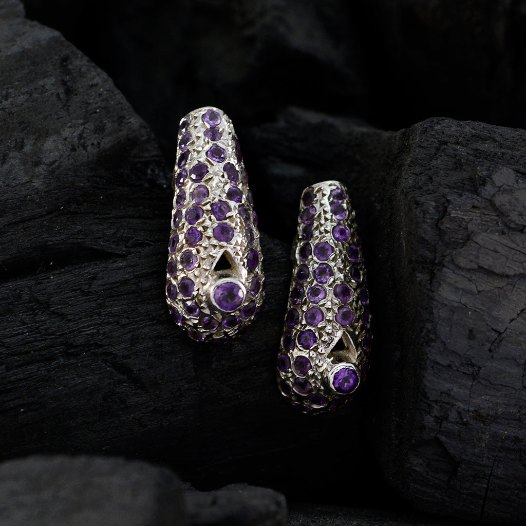 Amethyst-Korean-Bianca-multiple-Stud-Purple-92.5-Silver-Earring