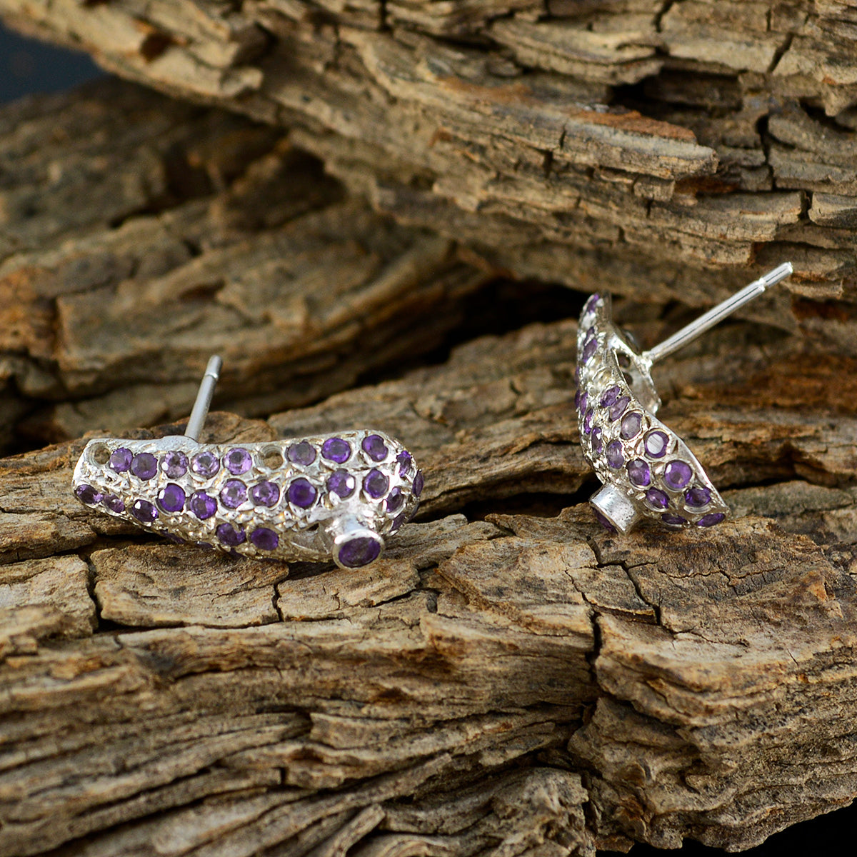 Amethyst-Korean-Bianca-multiple-Stud-Purple-92.5-Silver-Earring