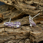 Amethyst-Korean-Bianca-multiple-Stud-Purple-92.5-Silver-Earring