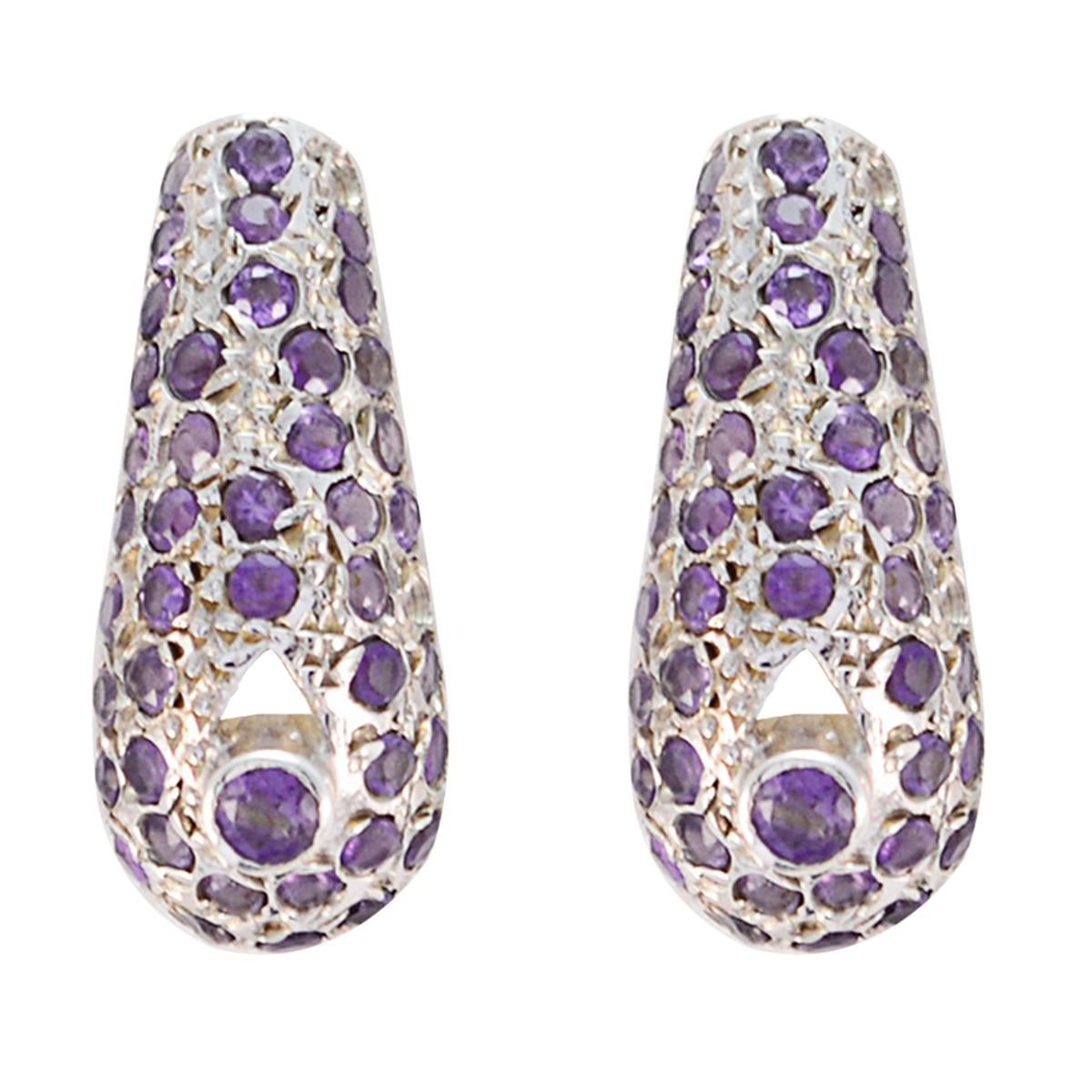 Amethyst-Korean-Bianca-multiple-Stud-Purple-92.5-Silver-Earring
