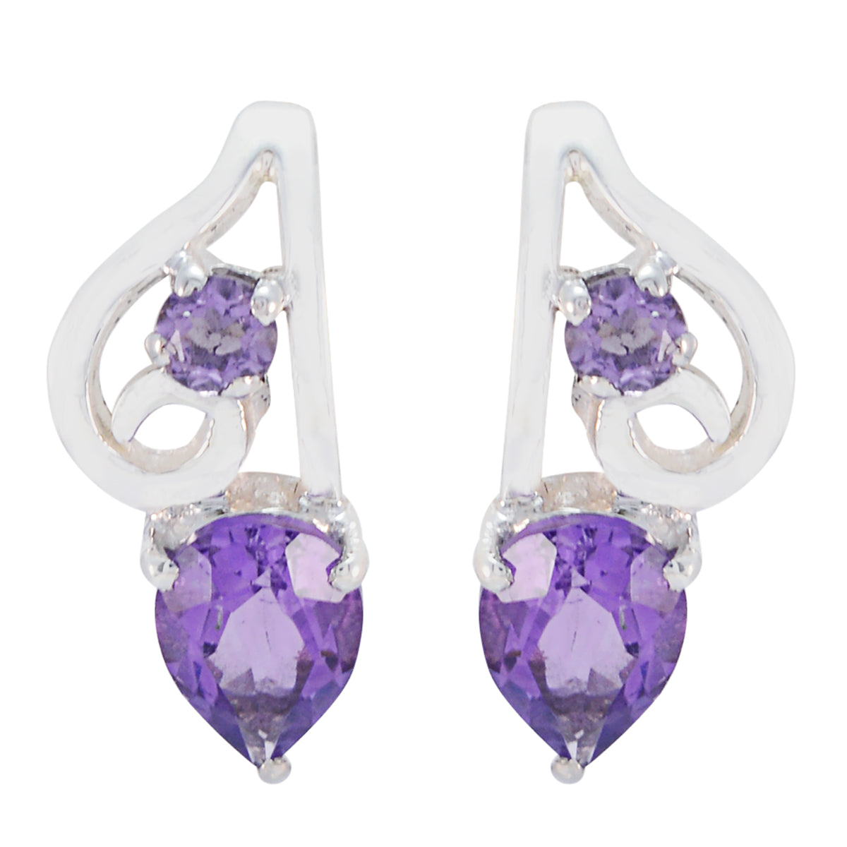 Amethyst-Latin-American-Gabriela-multiple-Stud-Purple-92.5-Silver-Earring