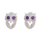 Amethyst-Korean-Genesis-multiple-Stud-Purple-92.5-Silver-Earring