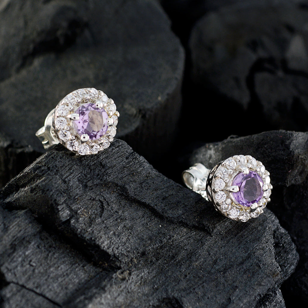 Amethyst-French-Isabella-multiple-Stud-Purple-Sterling-Silver-Earring