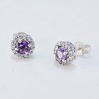 Amethyst-French-Isabella-multiple-Stud-Purple-Sterling-Silver-Earring