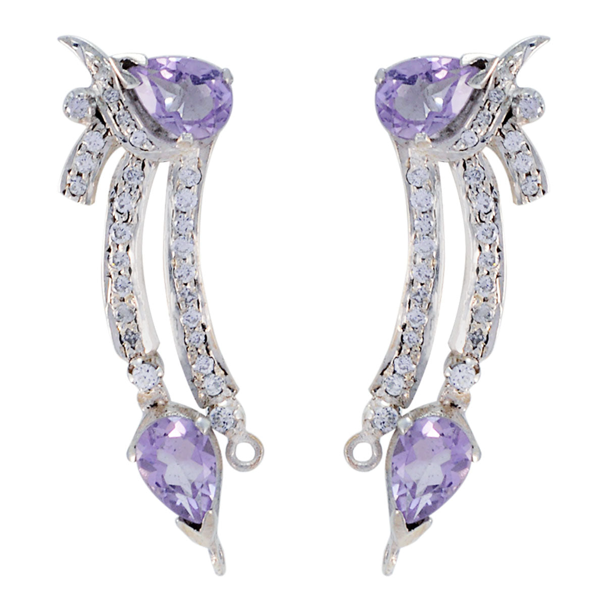 Amethyst-African-Ivana-multiple-Stud-Purple-92.5-Silver-Earring Immagine principale del prodotto