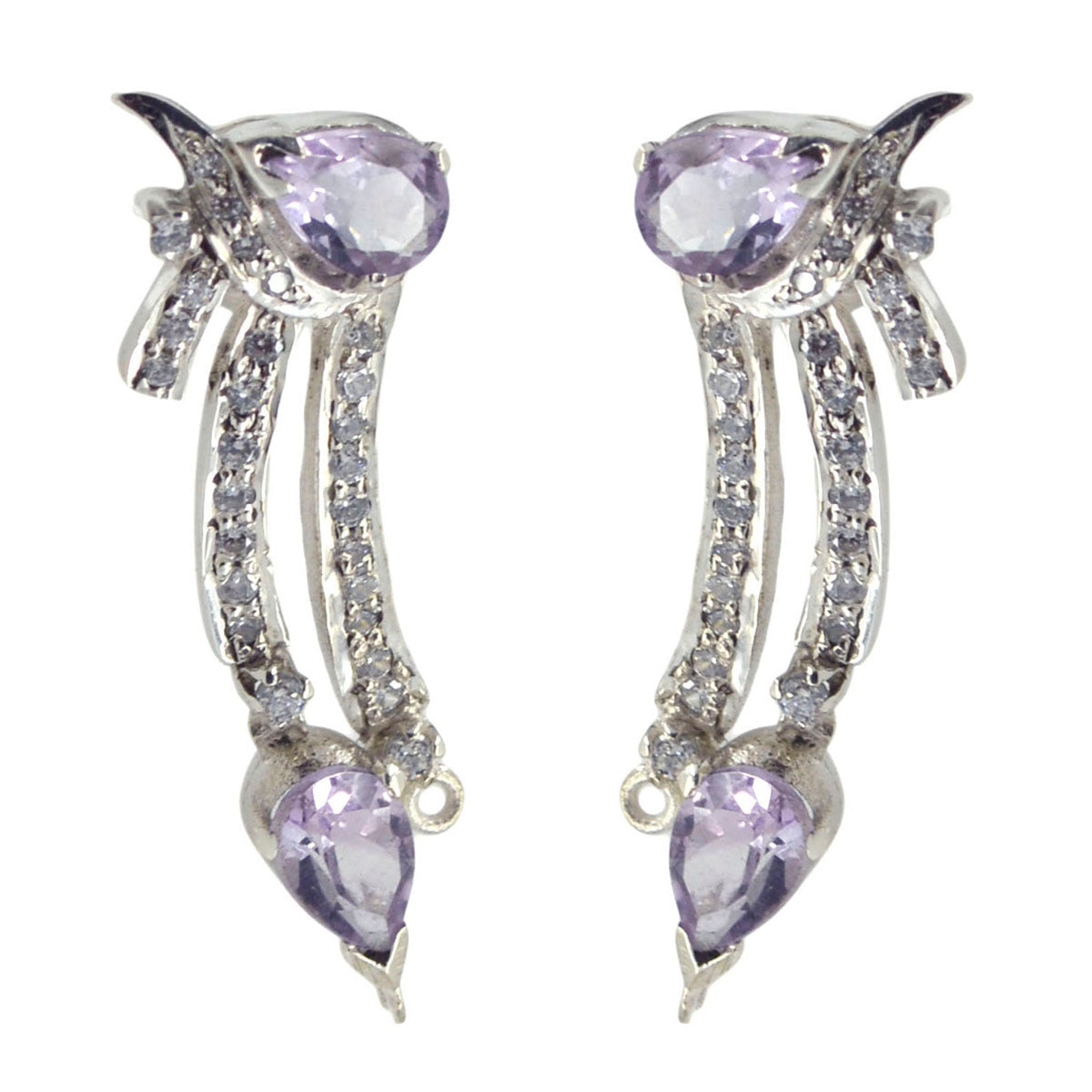 Amethyst-African-Ivana-multiple-Stud-Purple-92.5-Silver-Earring