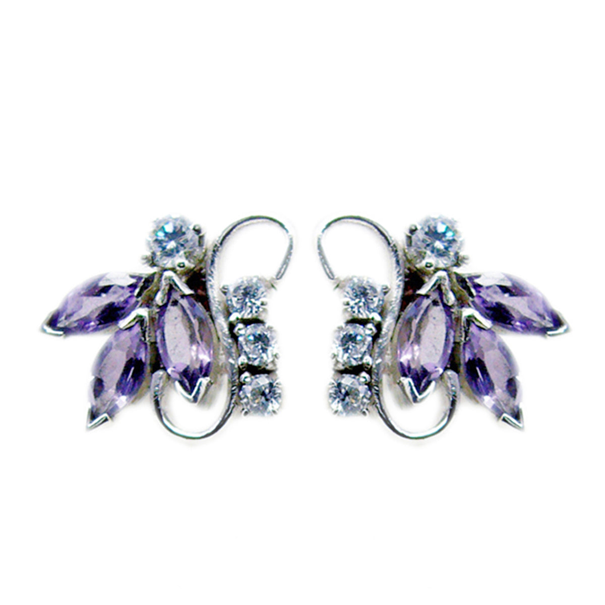 Amethyst-Russische-Joaquina-mehrere-Ohrstecker-Lila-925-Sterling-Silber-Ohrring Hauptbild