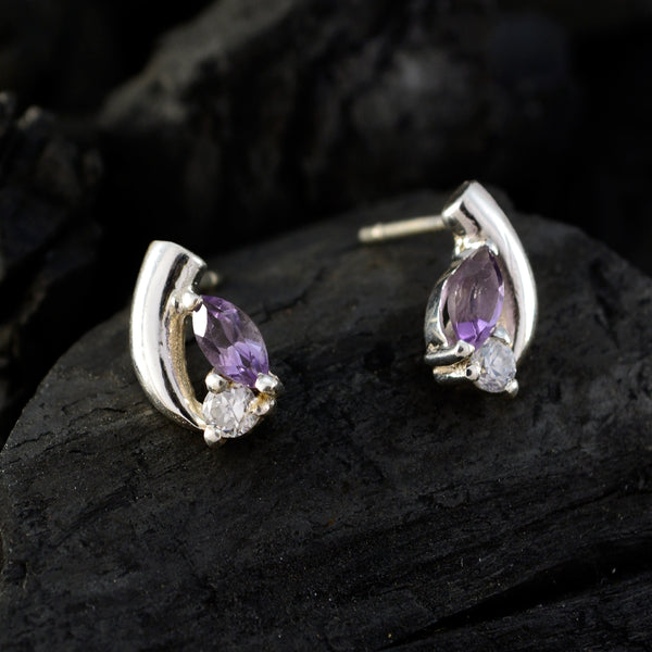 Amethyst-American-Laura-multiple-Stud-Purple-925-Silver-Earring