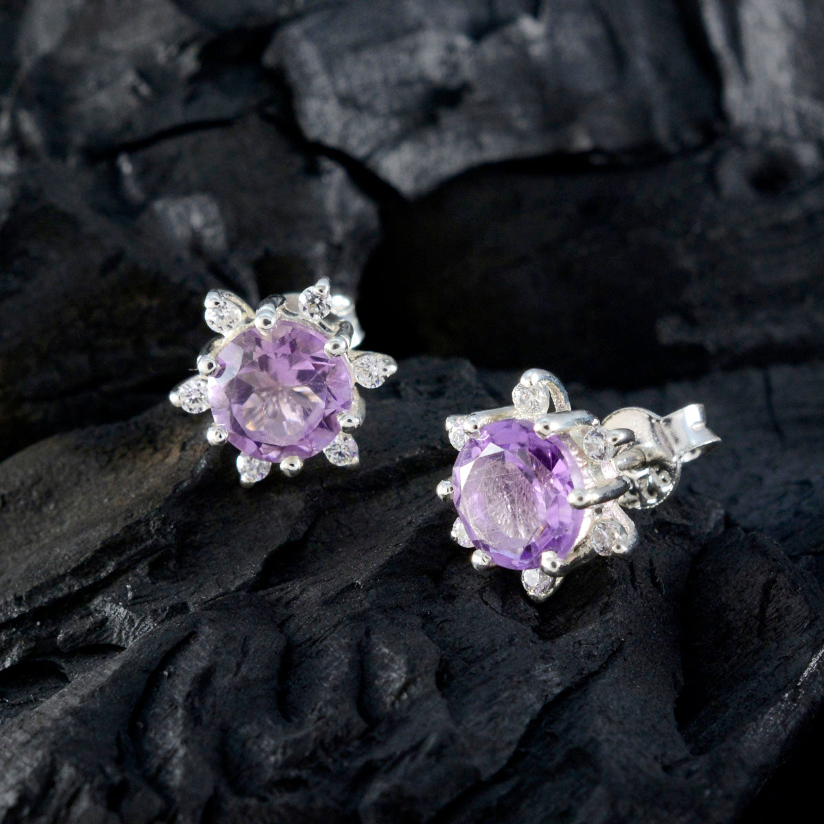 Amethyst-American-Ivy-multiple-Stud-Purple-92.5-Silver-Earring