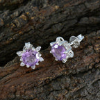 Amethyst-American-Ivy-multiple-Stud-Purple-92.5-Silver-Earring