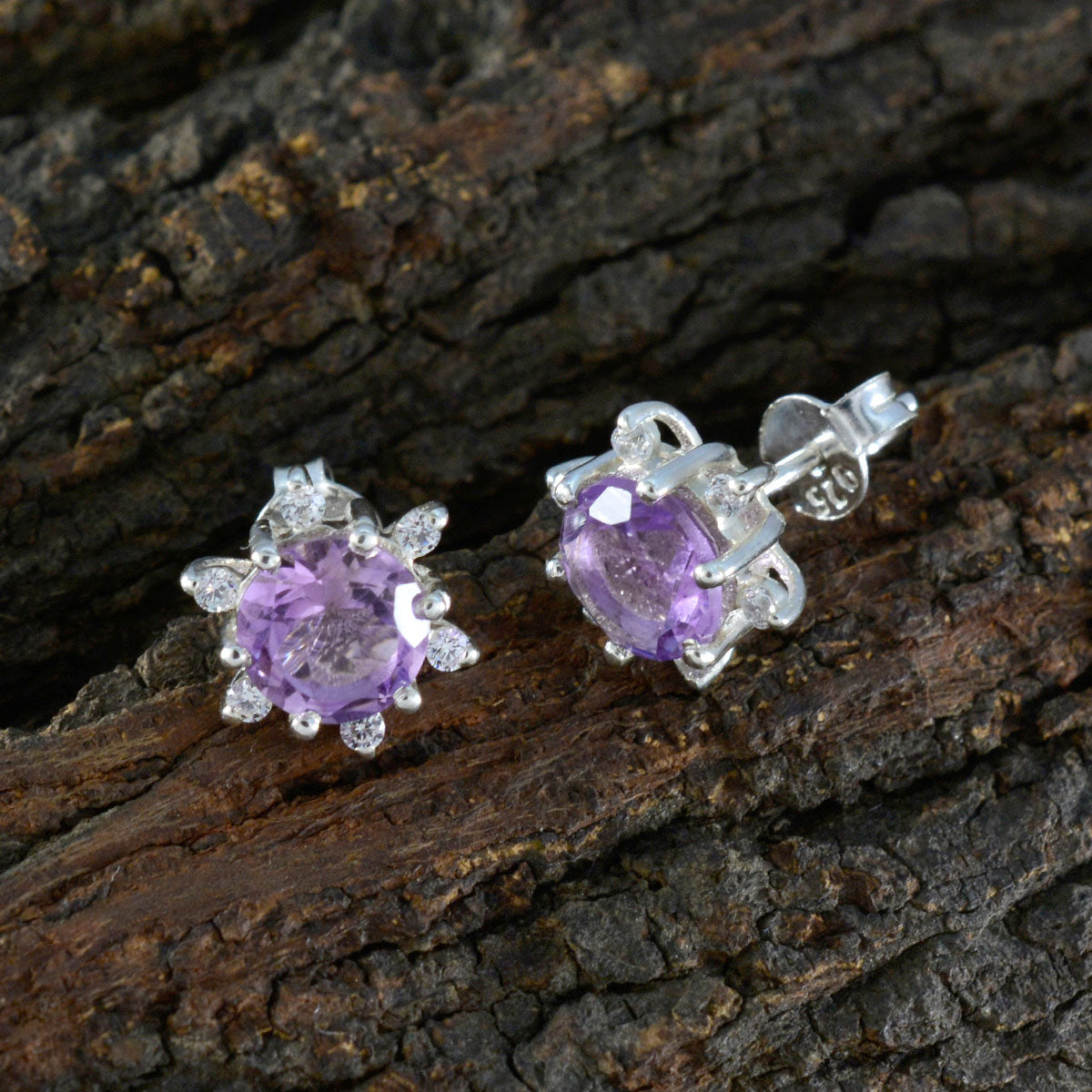Amethyst-American-Ivy-multiple-Stud-Purple-92.5-Silver-Earring