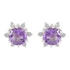 Amethyst-American-Ivy-multiple-Stud-Purple-92.5-Silver-Earring