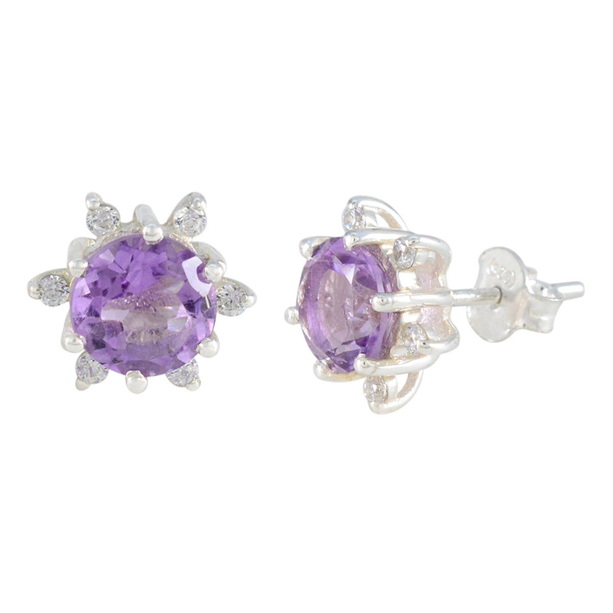 Amethyst-American-Ivy-multiple-Stud-Purple-92.5-Silver-Earring