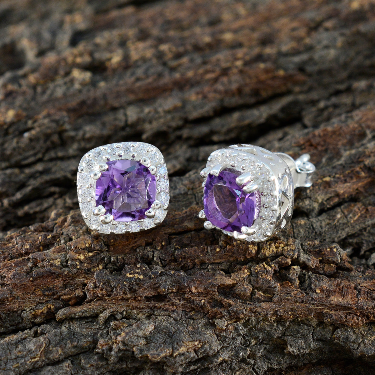 Amethyst-Spanish-Rebeca-multiple-Stud-Purple-Silver-Earring