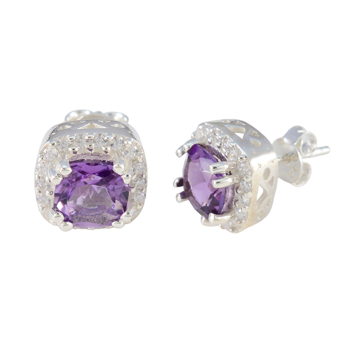 Amethyst-Spanish-Rebeca-multiple-Stud-Purple-Silver-Earring