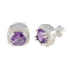Amethyst-Spanish-Rebeca-multiple-Stud-Purple-Silver-Earring