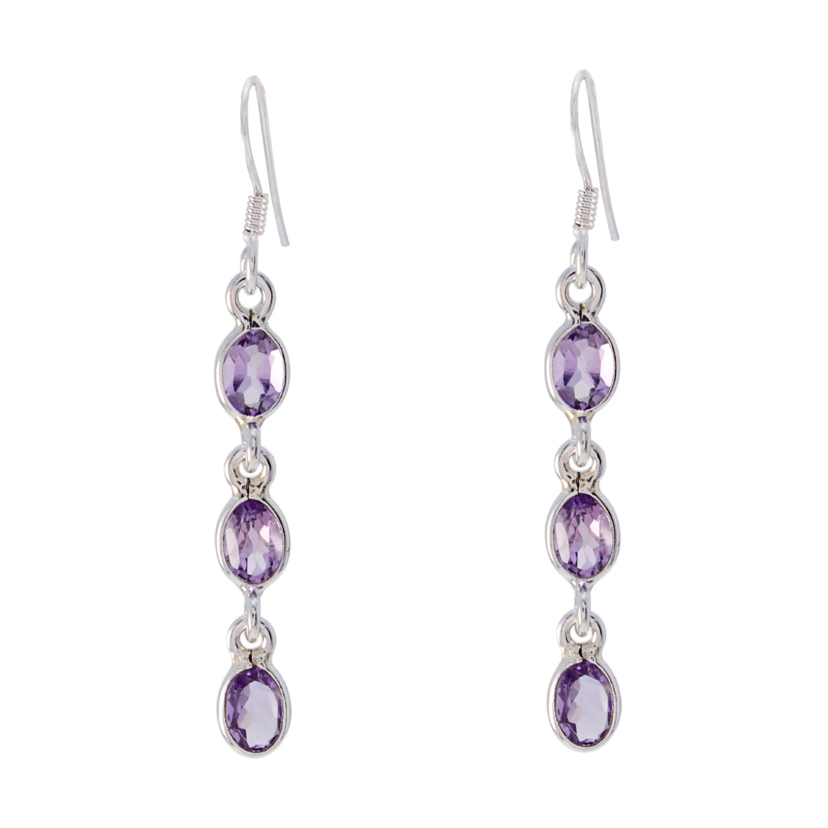 Amethyst-Ägyptisch-Chloe-mehrere-Ohrhänger-Lila-925-Sterling-Silber-Ohrring Hauptbild
