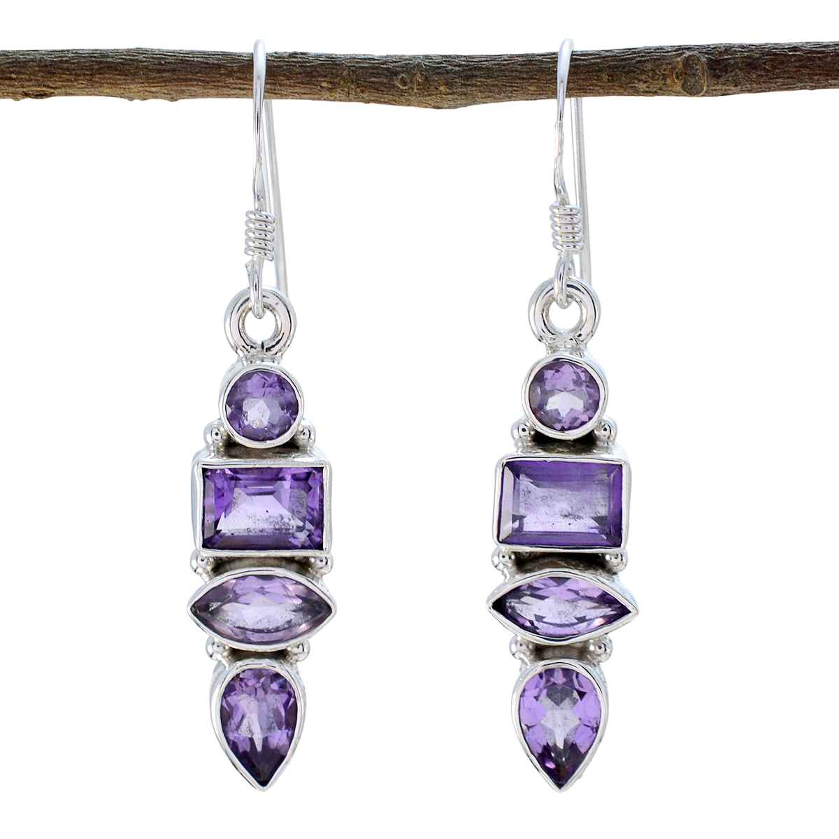 Amethyst-Spanish-Emily-multiple-Dangle-Purple-925-Silver-Earring