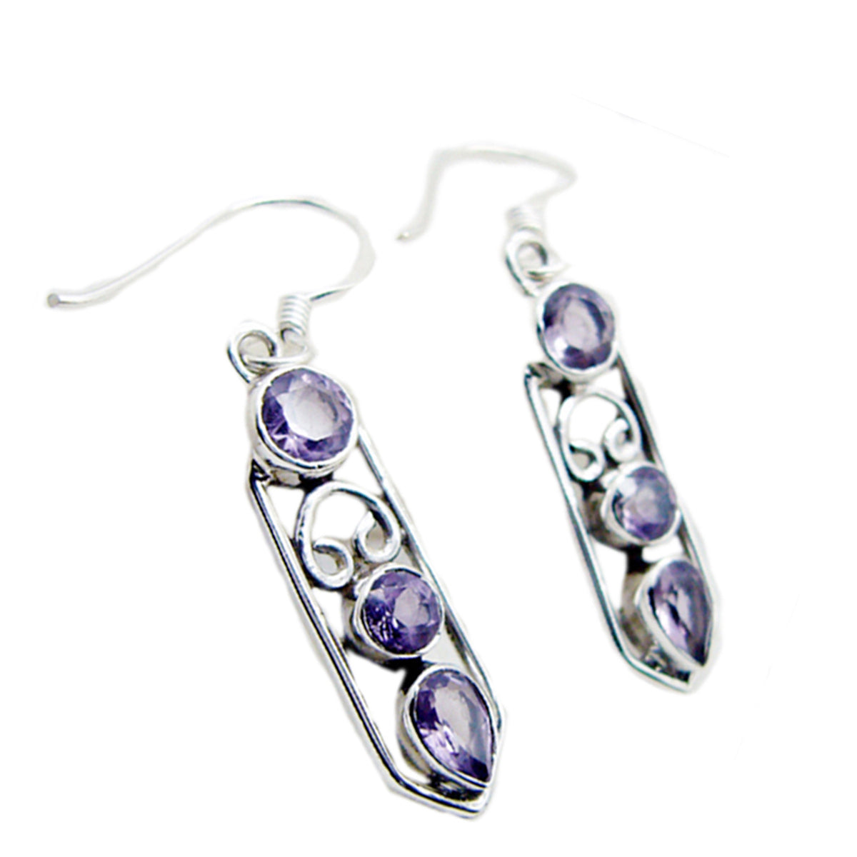 Amethyst-Latin-American-Natalia-multiple-Dangle-Purple-925-Sterling-Silver-Earring
