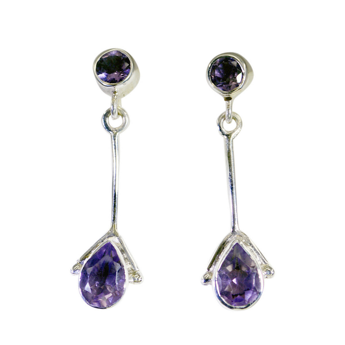 Amethyst-African-Patricia-multiple-Stud-Purple-925-Sterling-Silver-Earring Immagine principale del prodotto