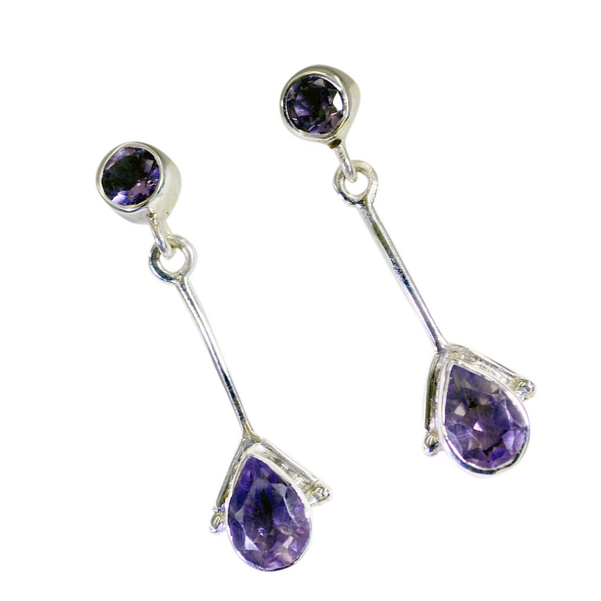 Orecchini multipli in argento sterling 925 viola con ametista africana Patricia Immagine secondaria del prodotto