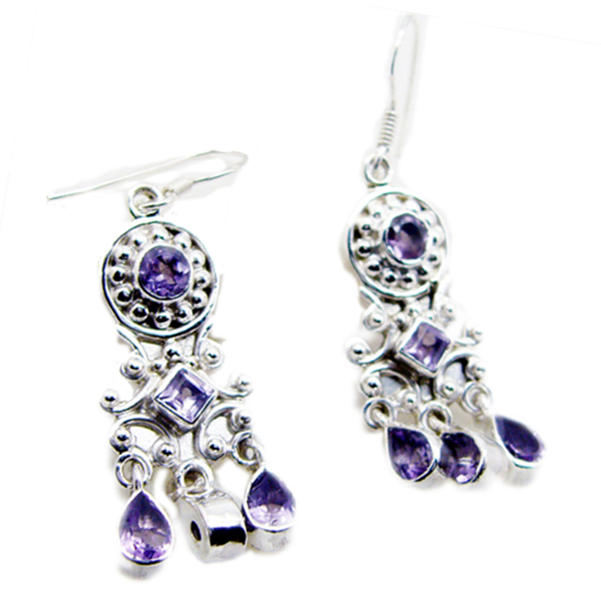 Amethyst-Moroccan-Pilar-multiple-Dangle-Purple-Sterling-Silver-Earring