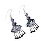 Amethyst-Japanese-Sara-multiple-Dangle-Purple-925-Sterling-Silver-Earring