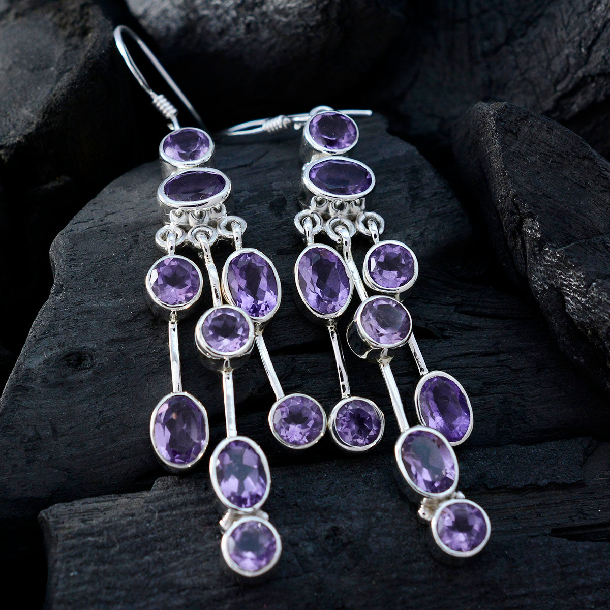 Amethyst-Mexican-Victoria-multiple-Dangle-Purple-Sterling-Silver-Earring