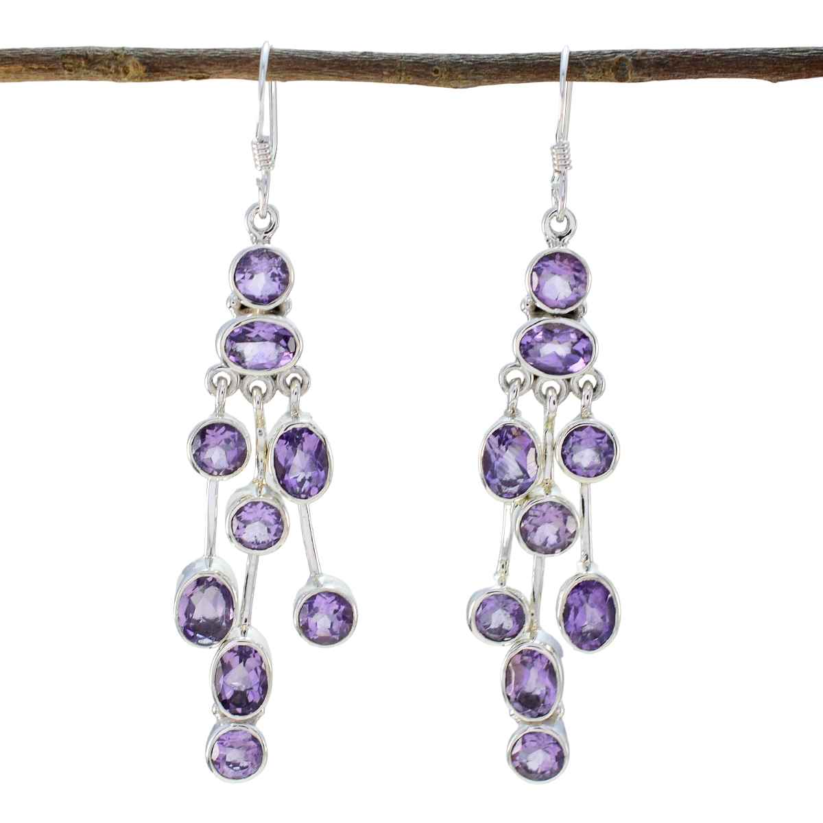 Amethyst-Mexican-Victoria-multiple-Dangle-Purple-Sterling-Silver-Earring Image principale du produit