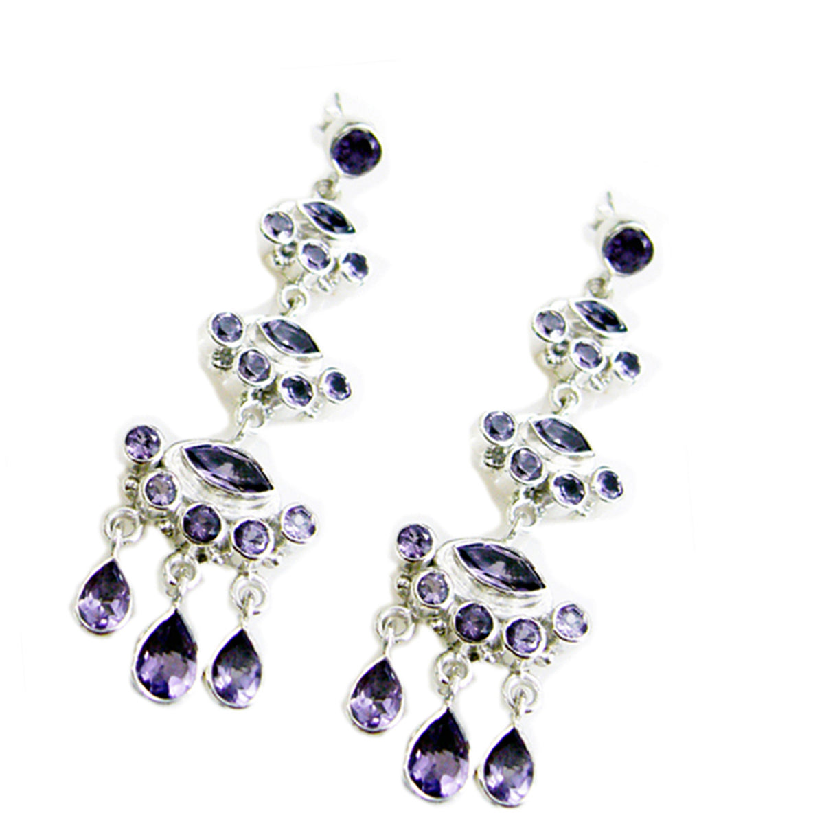 Amethyst-Australian-Aaliyah-multiple-Stud-Purple-925-Silver-Earring