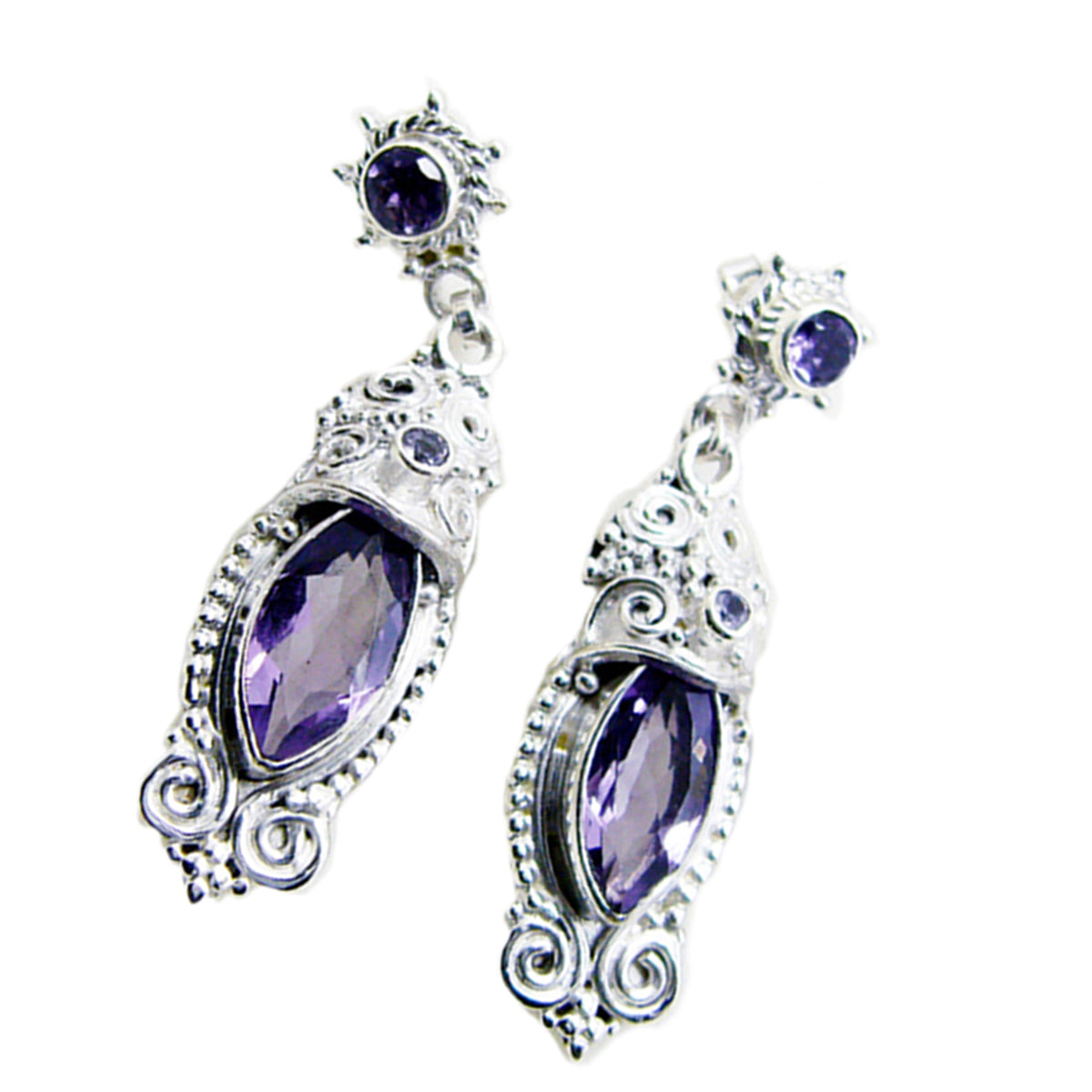 Amethyst-Spanish-Abigail-multiple-Stud-Purple-92.5-Silver-Earring