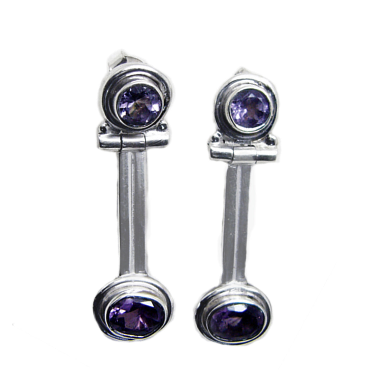 Amethyst-French-Agnes-multiple-Stud-Purple-Sterling-Silver-Earring