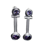Amethyst-French-Agnes-multiple-Stud-Purple-Sterling-Silver-Earring