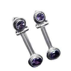 Amethyst-French-Agnes-multiple-Stud-Purple-Sterling-Silver-Earring