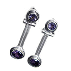 Amethyst-French-Agnes-multiple-Stud-Purple-Sterling-Silver-Earring