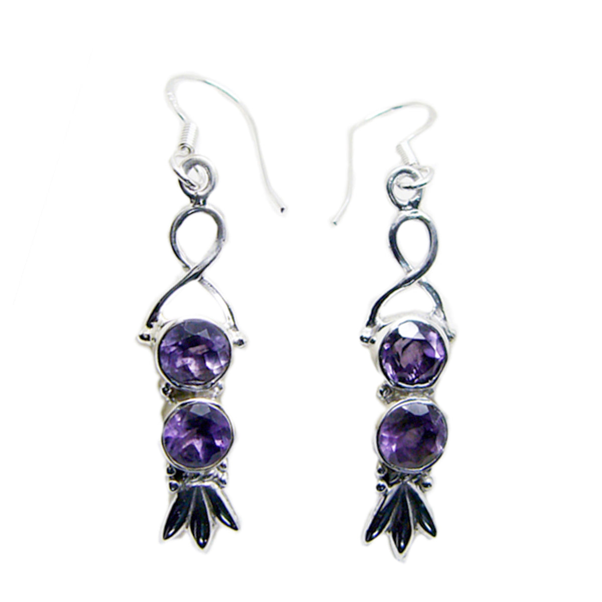Amethyst-German-Aisha-multiple-Dangle-Purple-925-Silver-Earring Image principale du produit