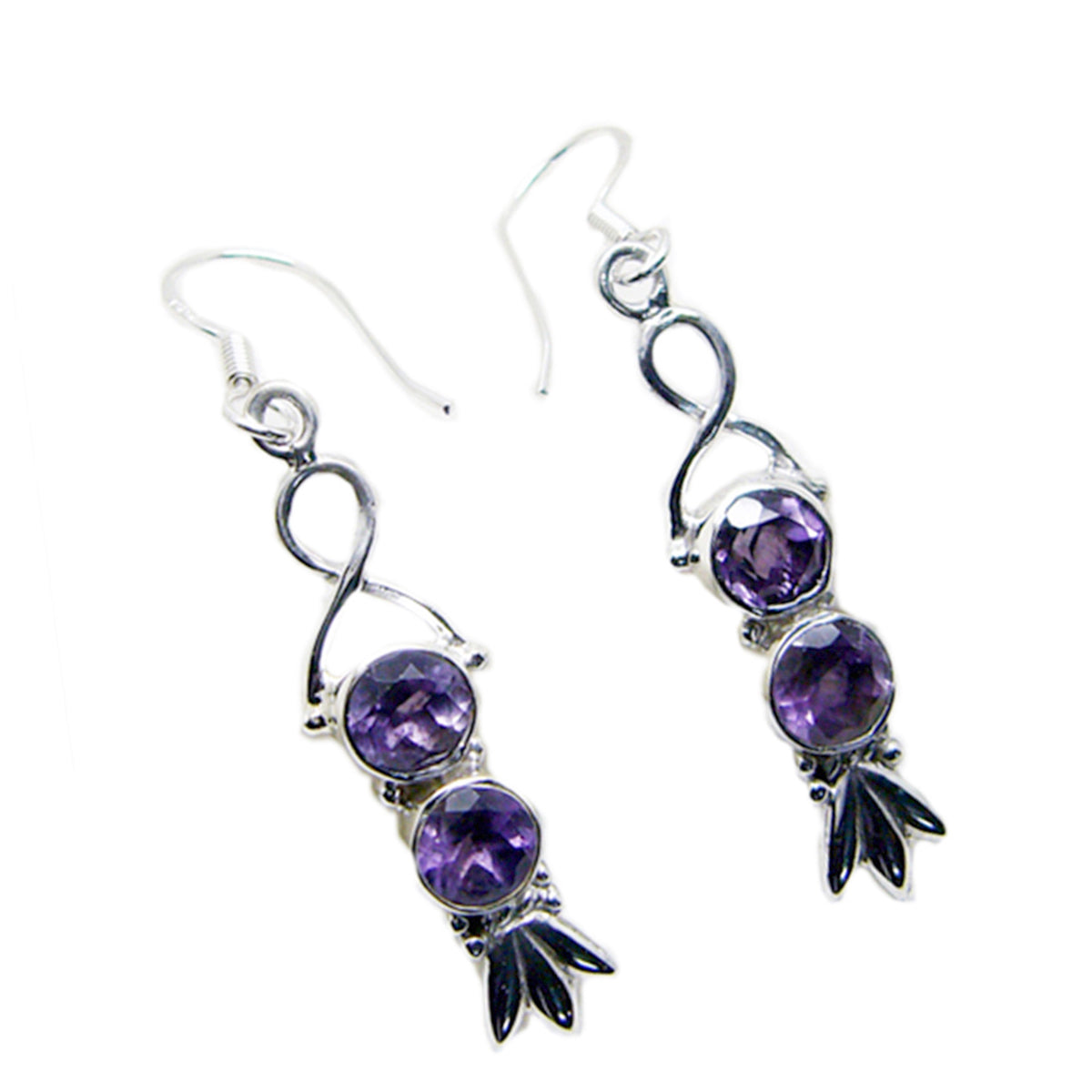 Amethyst-German-Aisha-multiple-Dangle-Purple-925-Silver-Earring