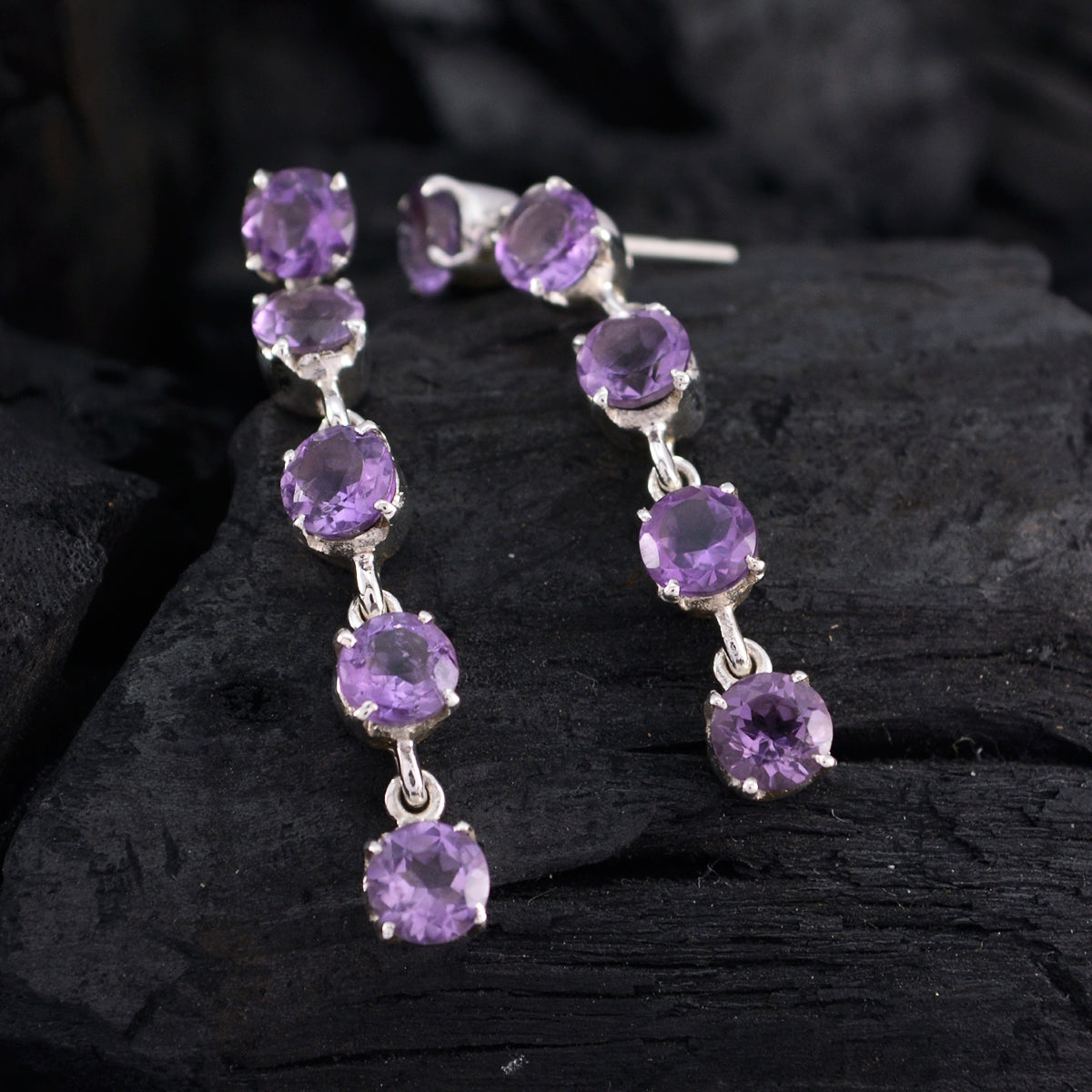 Amethyst-Russian-Alina-multiple-Stud-Purple-925-Silver-Earring