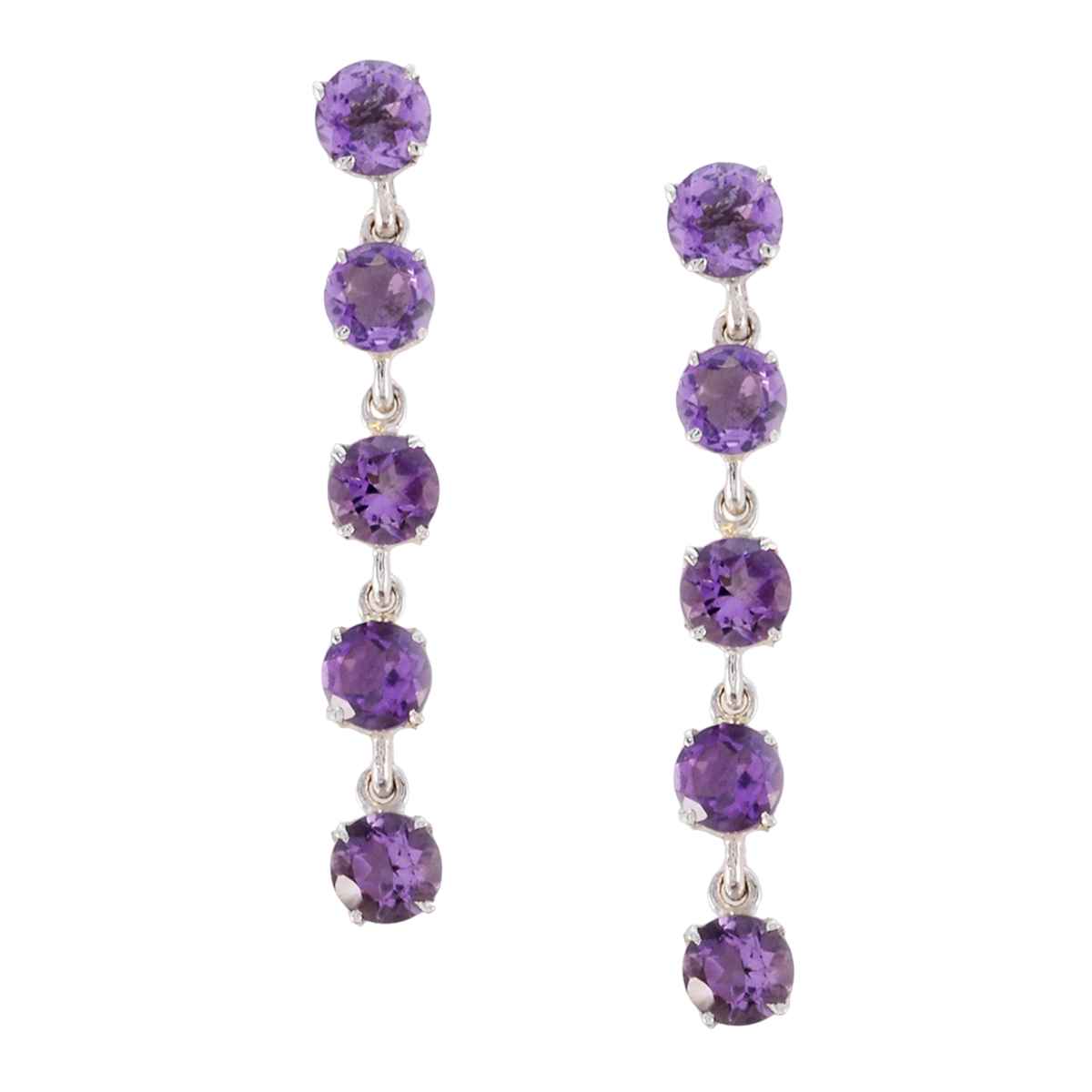 Amethyst-Russian-Alina-multiple-Stud-Purple-925-Silver-Earring Главное изображение товара