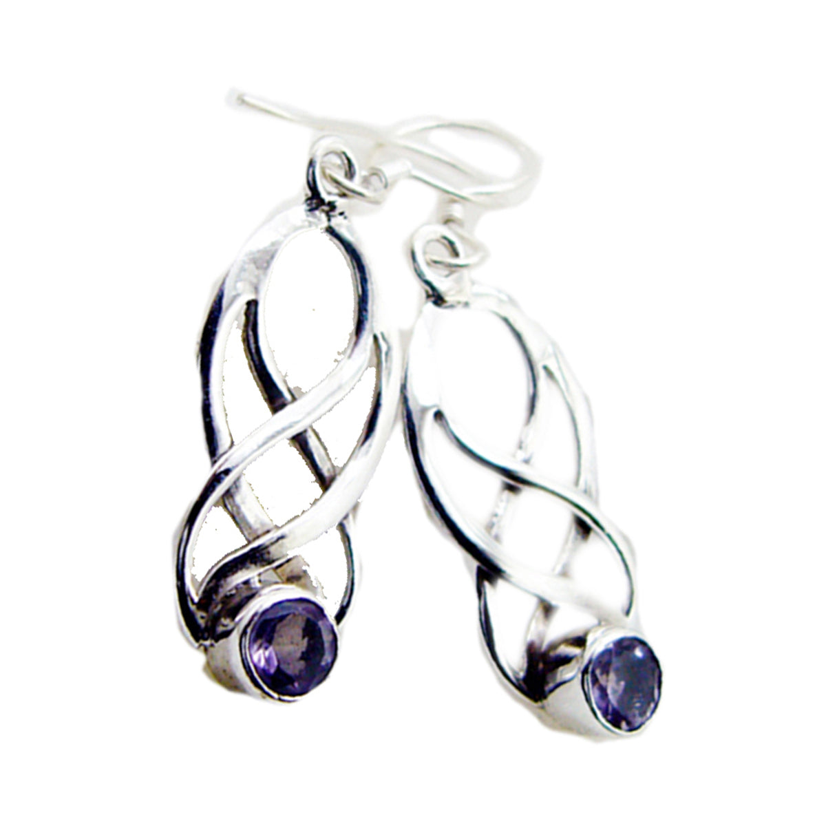 Amethyst-Korean-Audrey-multiple-Dangle-Purple-925-Silver-Earring Main image