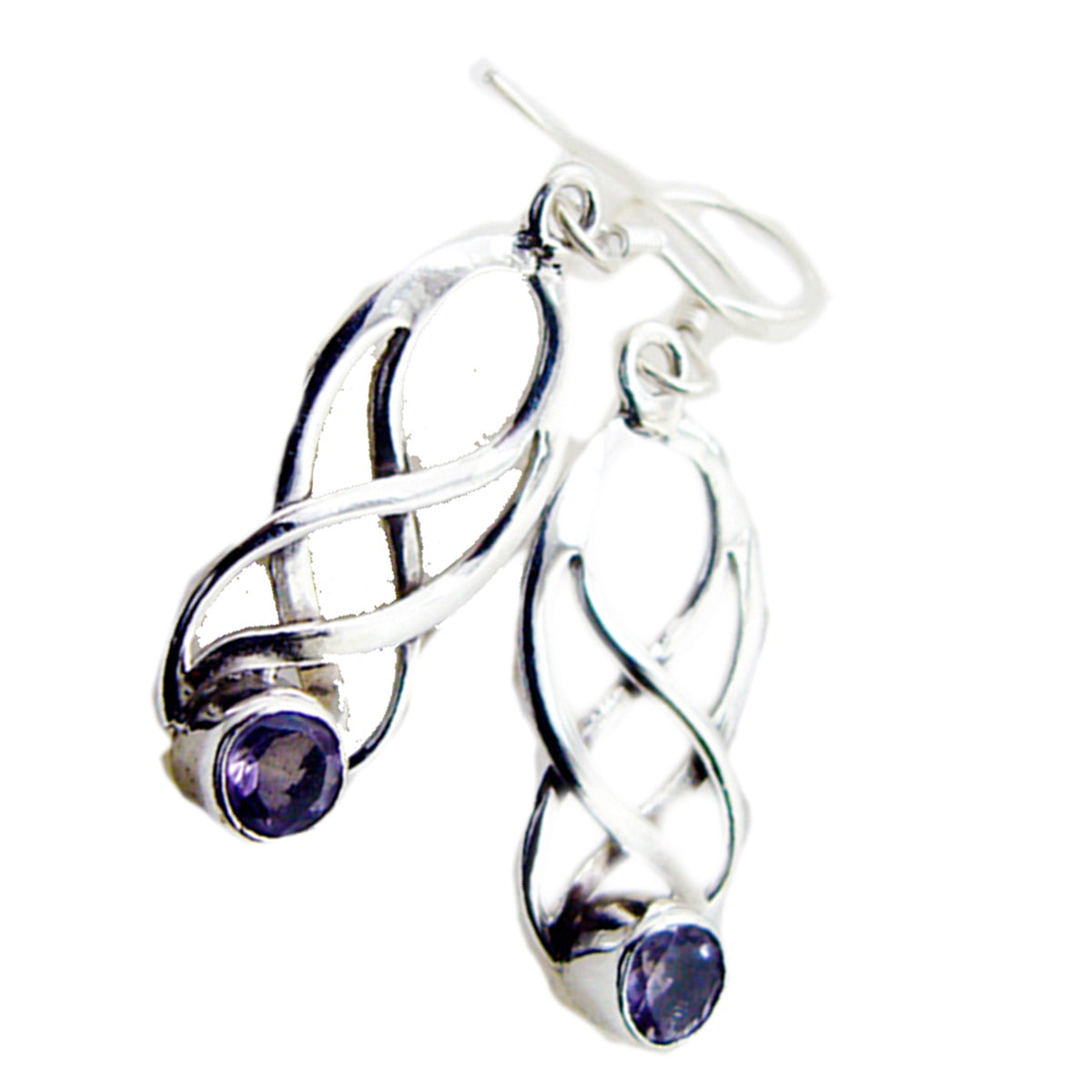 Amethyst Korean Audrey multiple Dangle Purple 925 Silver Earring Secondary image