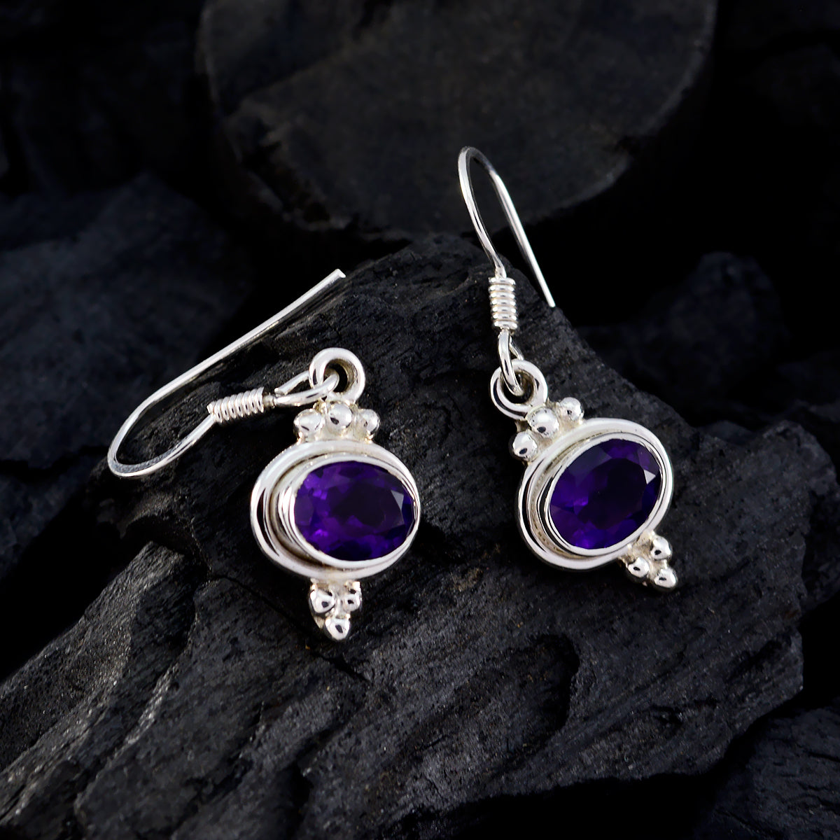 Amethyst Middle Eastern Bella multiple Dangle Purple 925 Silver Earring Второстепенное изображение товара