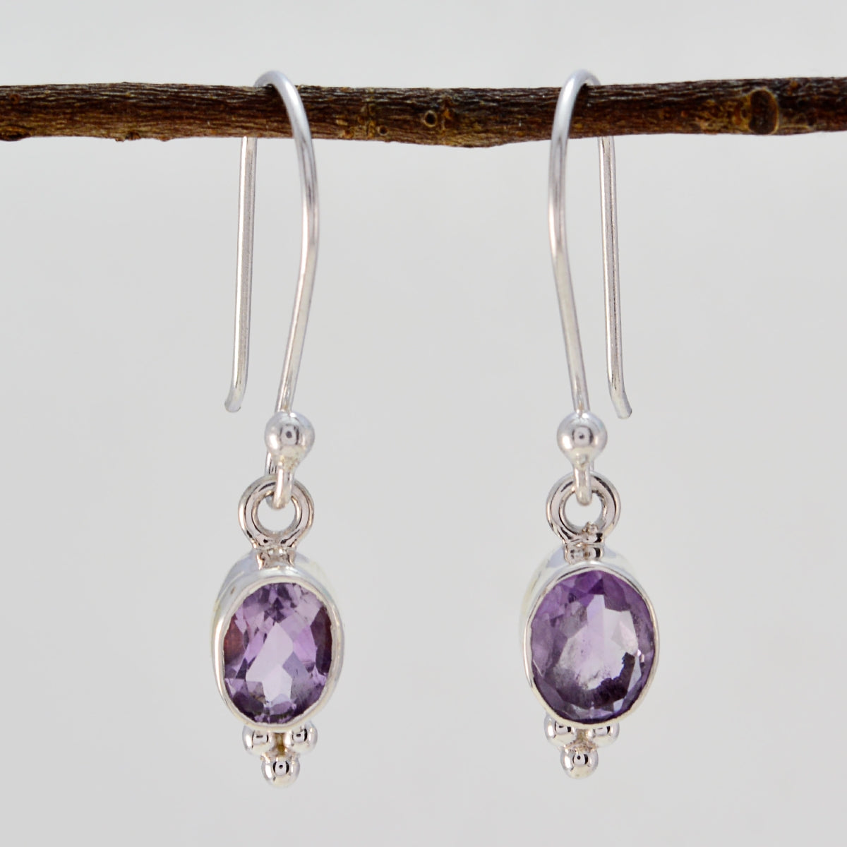 Amethyst-French-Chloe-mehrere-Dangle-Lila-925-Sterling-Silber-Ohrring