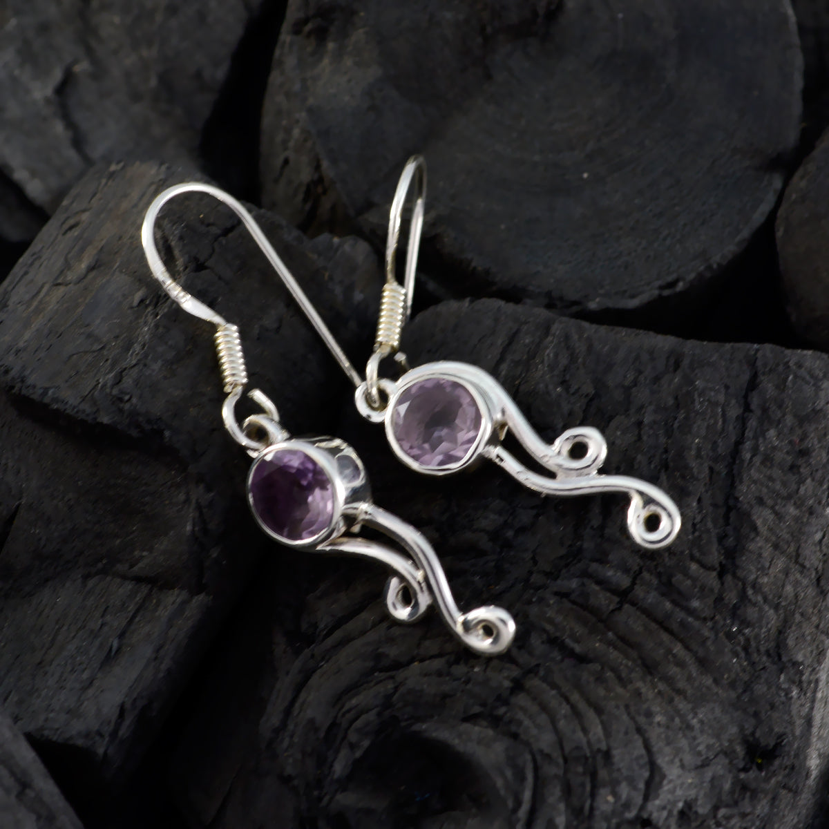 Amethyst-Korean-Nella-multiple-Dangle-Purple-Sterling-Silver-Earring