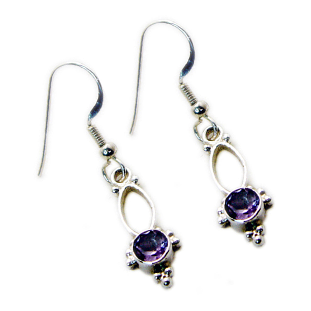 Boucles d'oreilles pendantes multiples en argent 92,5 avec améthyste africaine Clara violette Image secondaire du produit