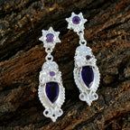 Amethyst-Italian-Natalie-Trilogy-Stud-Purple-92.5-Silver-Earring