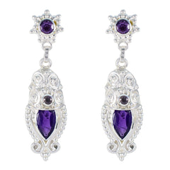 Amethyst-Italian-Natalie-Trilogy-Stud-Purple-92.5-Silver-Earring