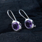 Amethyst-Korean-Ellie-Solitaire-Dangle-Purple-925-Silver-Earring